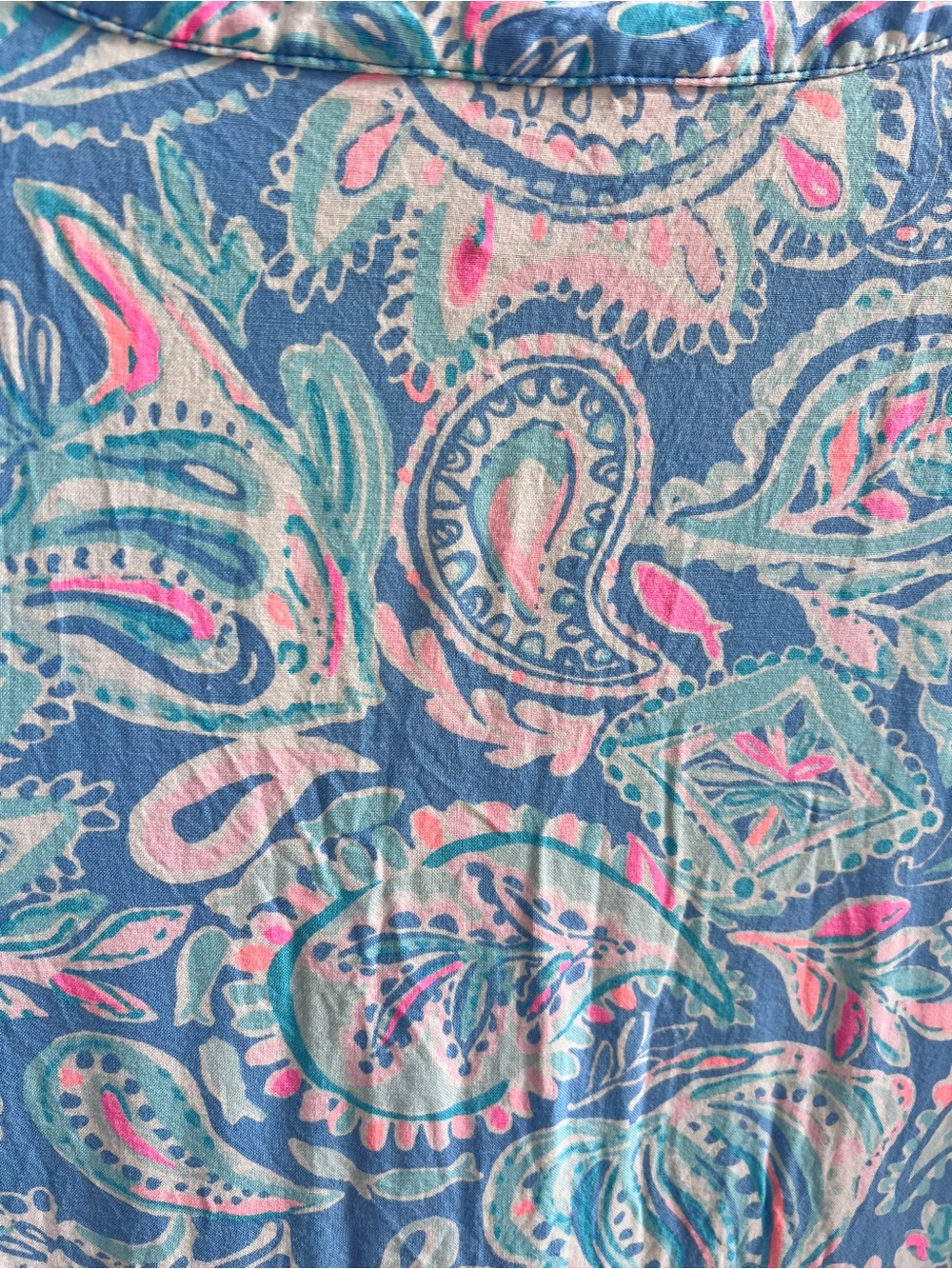 Lilly Pulitzer Charlee Tunic Dress Zanzibar Blue Fish Kiss L paisley - Picture 5 of 6